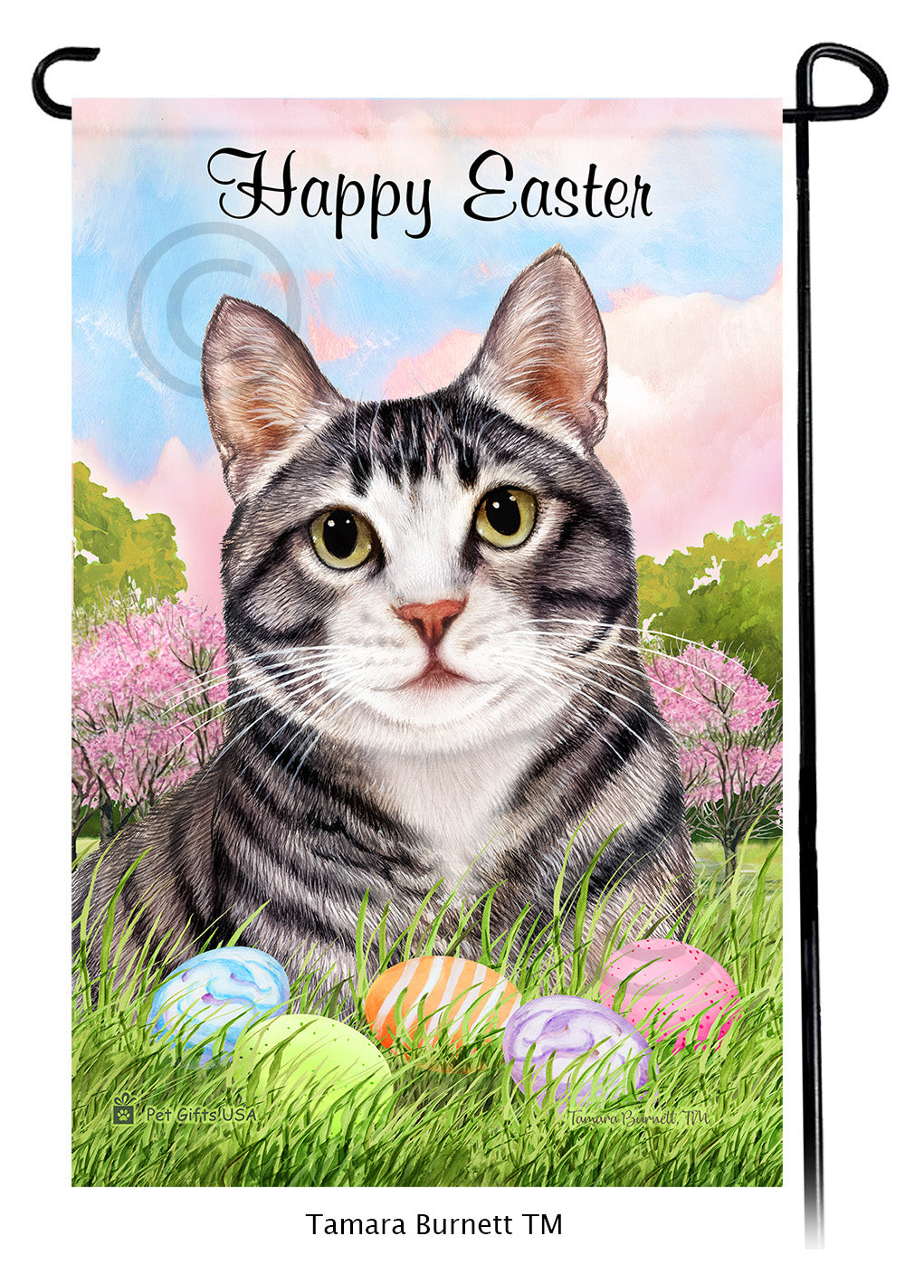 Tuxedo Cat Happy Easter - Garden Flag