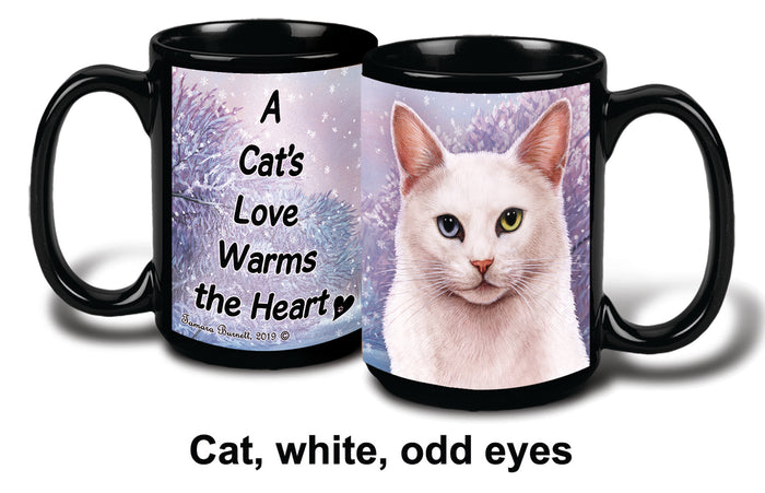 White Odd Eyes Winter Mug 15 oz