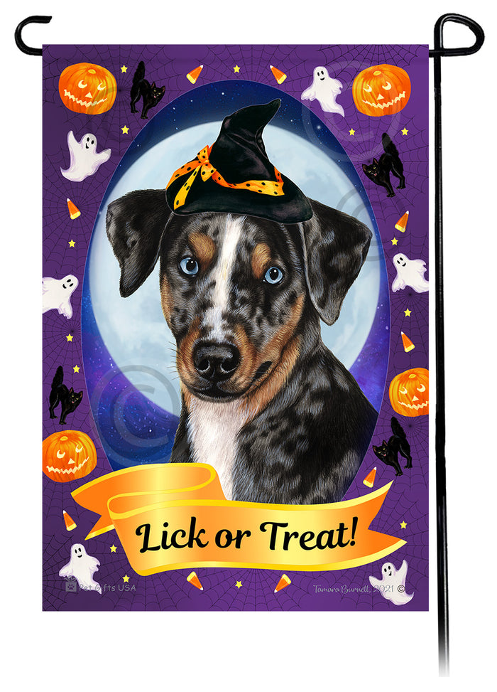 Catahoula Leopard Dog Halloween Howls Garden Flags