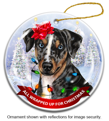 Catahoula Leopard Dog All Wrapped Up Ornament