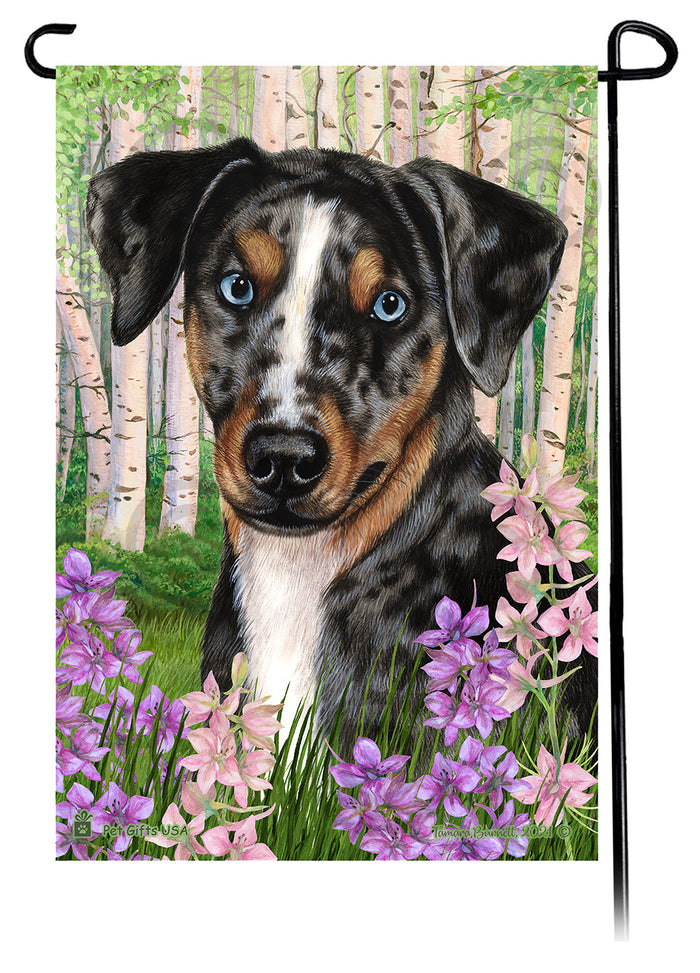 Catahoula Leopard Dog Spring Flowers Garden Flags