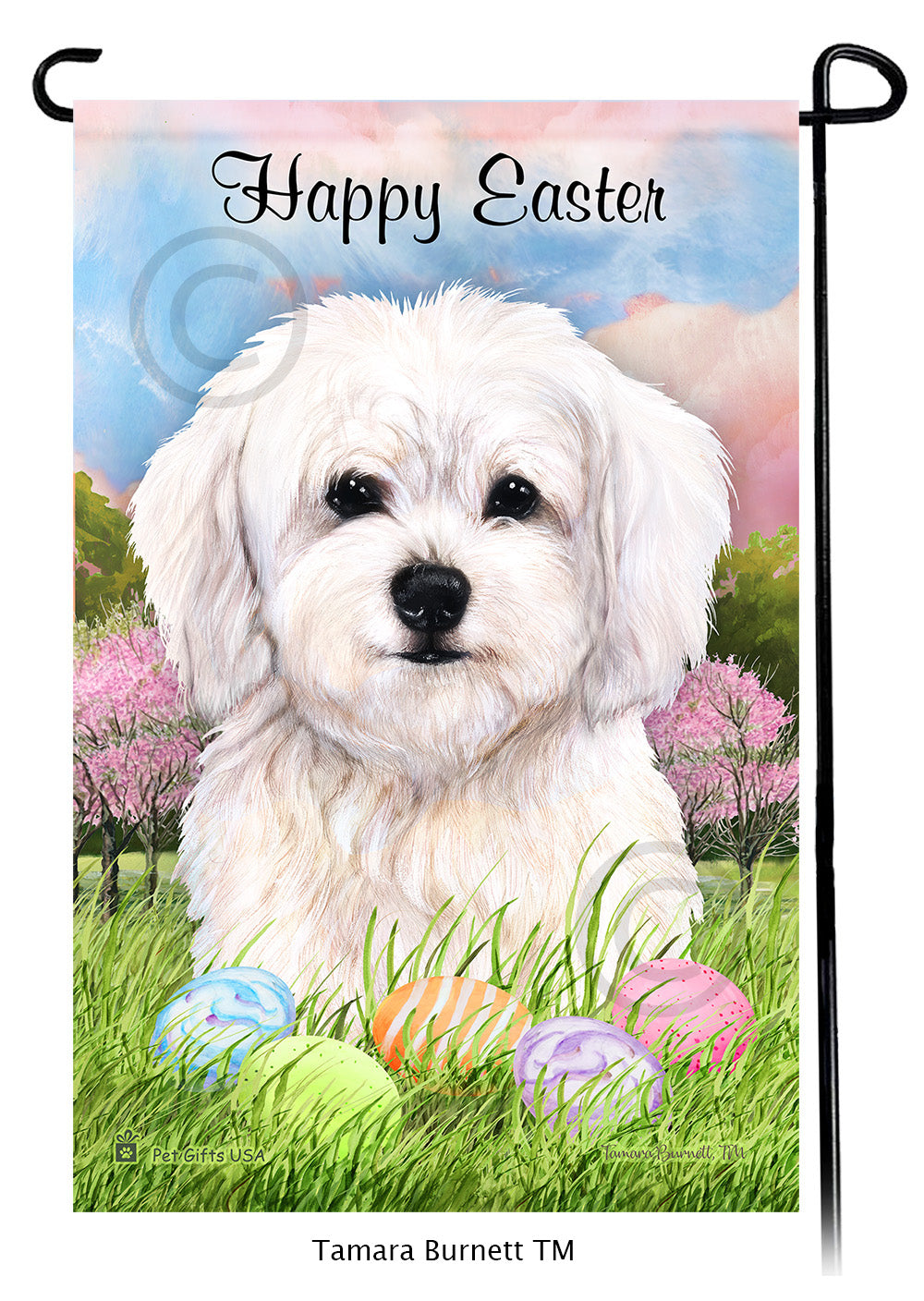 Cavachon Happy Easter - Garden Flag