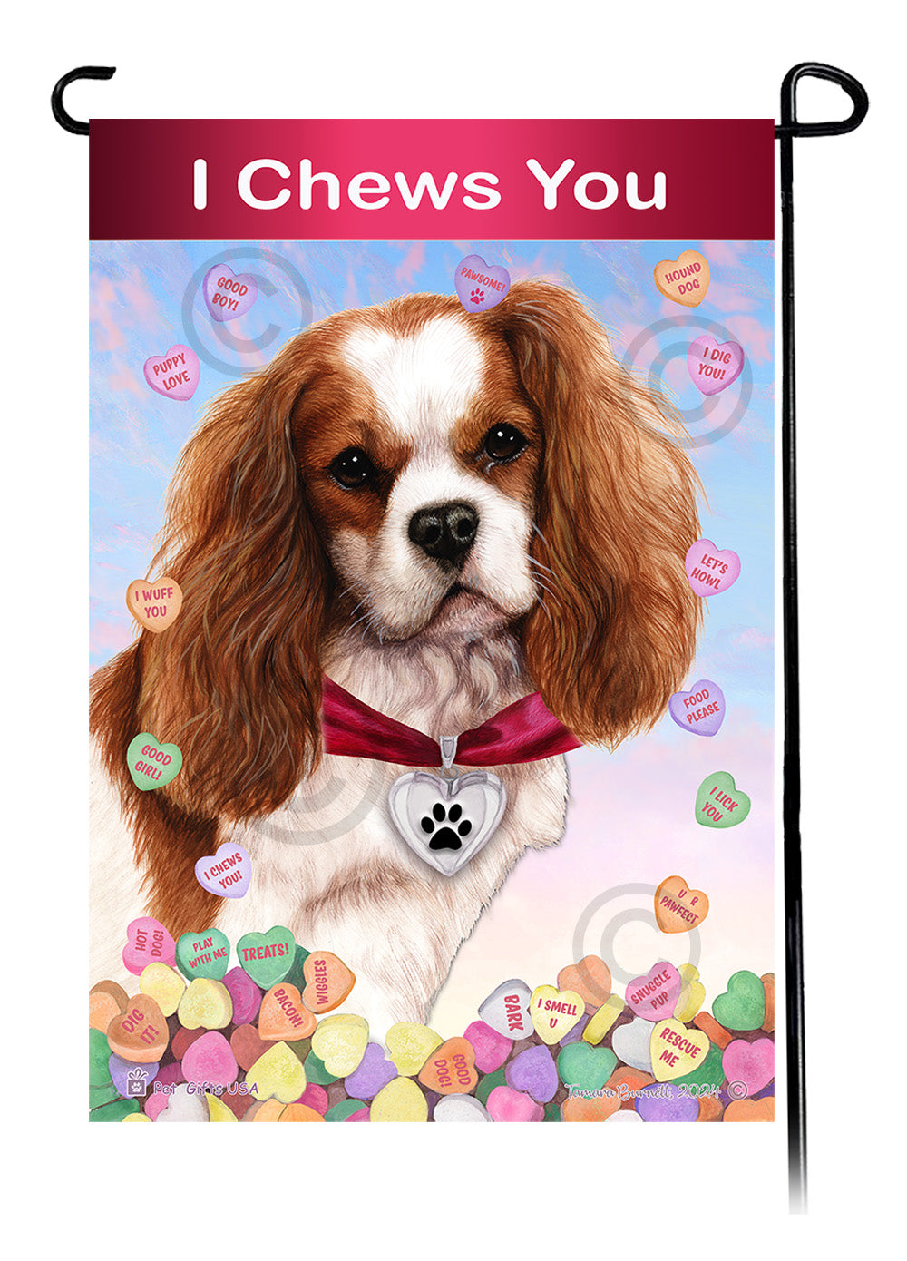 Cavalier King Charles Valentine Sweetheart - Garden Flag