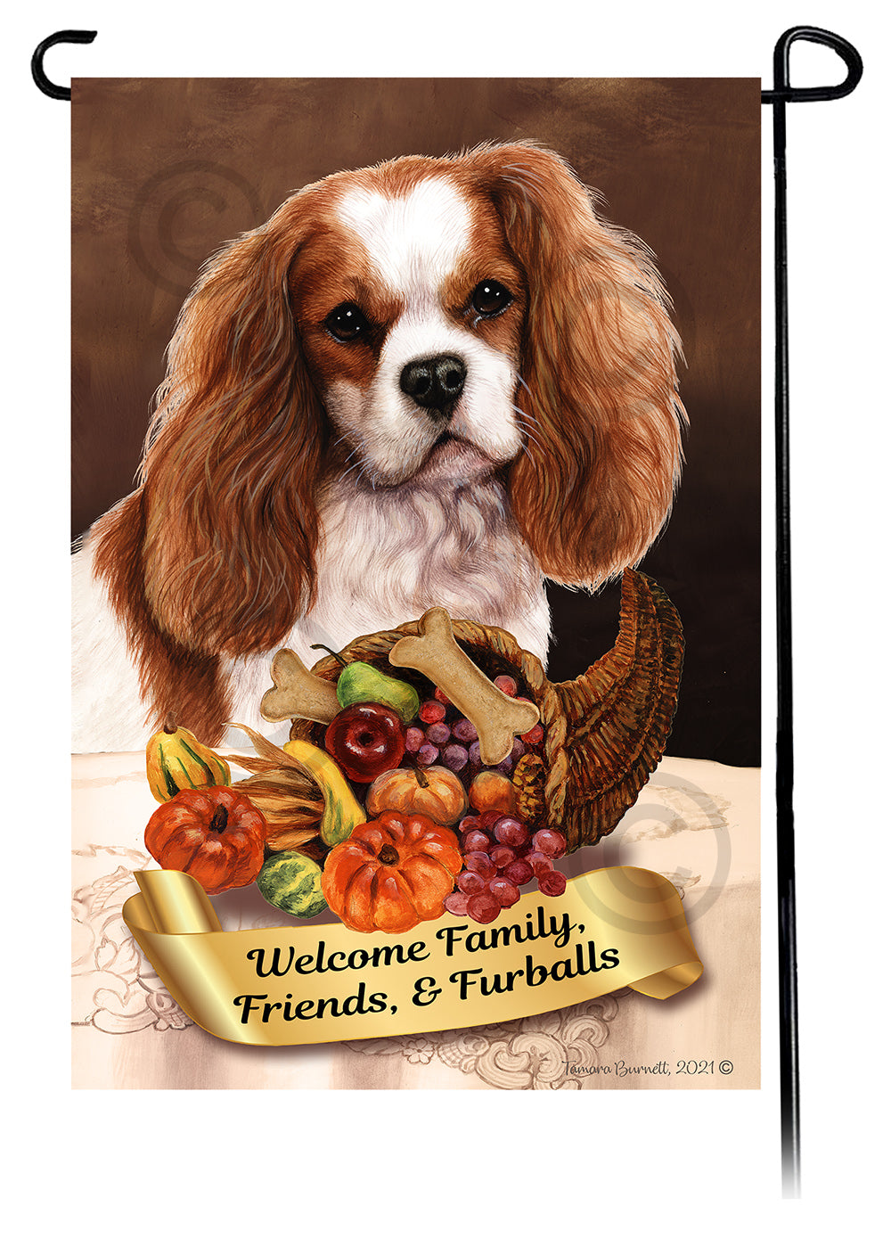 Cavalier King Charles Thanksgiving - Garden Flag