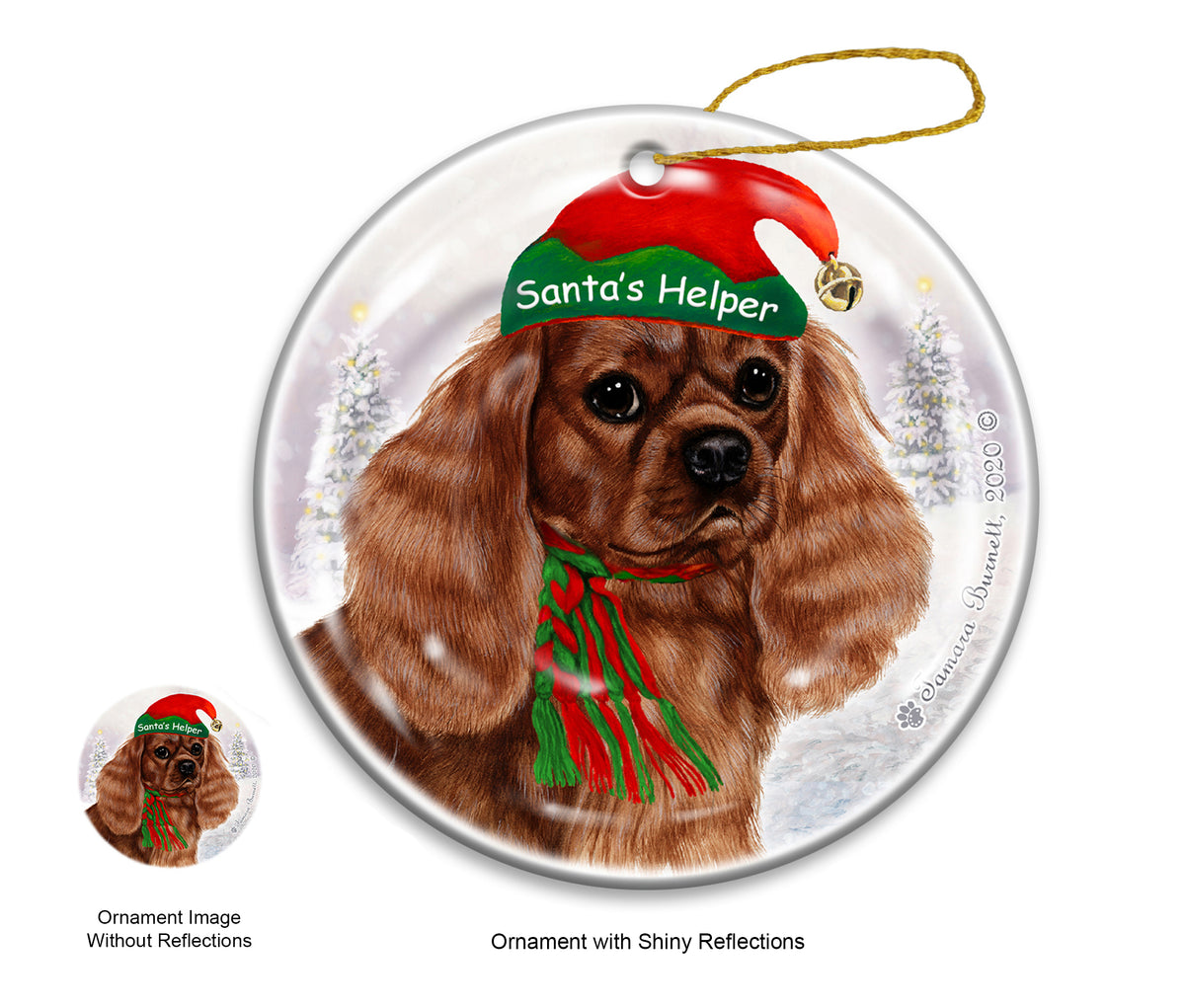 Cavalier King Charles Ruby Ornament