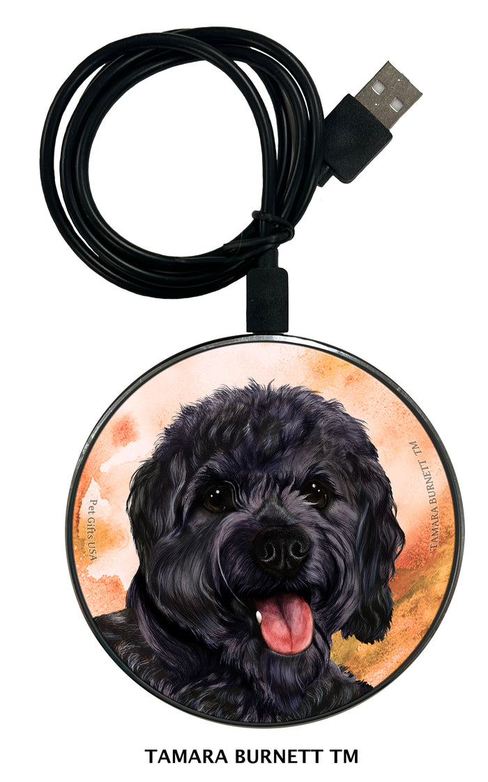 Cavapoo Black Zoomies Wireless Charger
