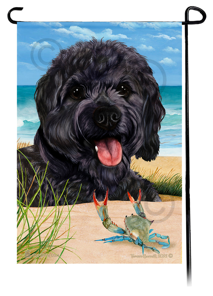 Cavapoo Summer Flowers Garden Flag