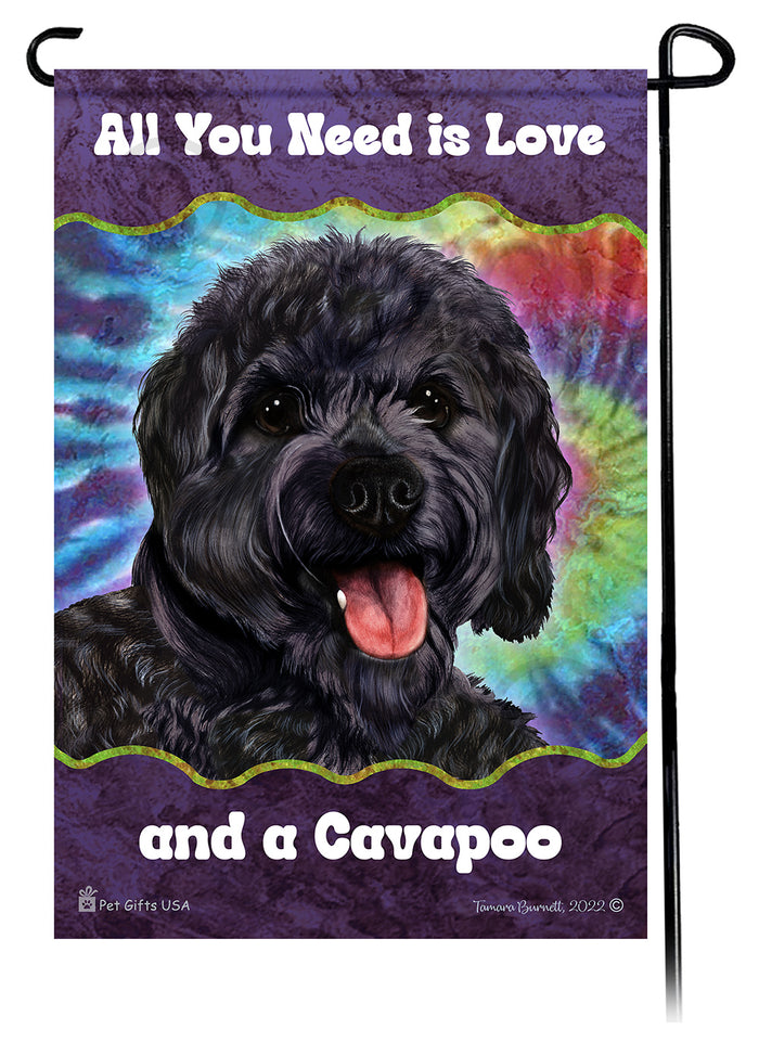 Cavapoo All You Need Is Love Garden Flags