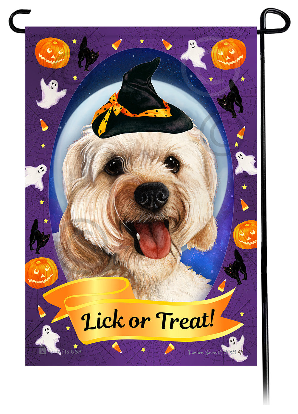 Cavapoo Halloween Howls - Garden Flag