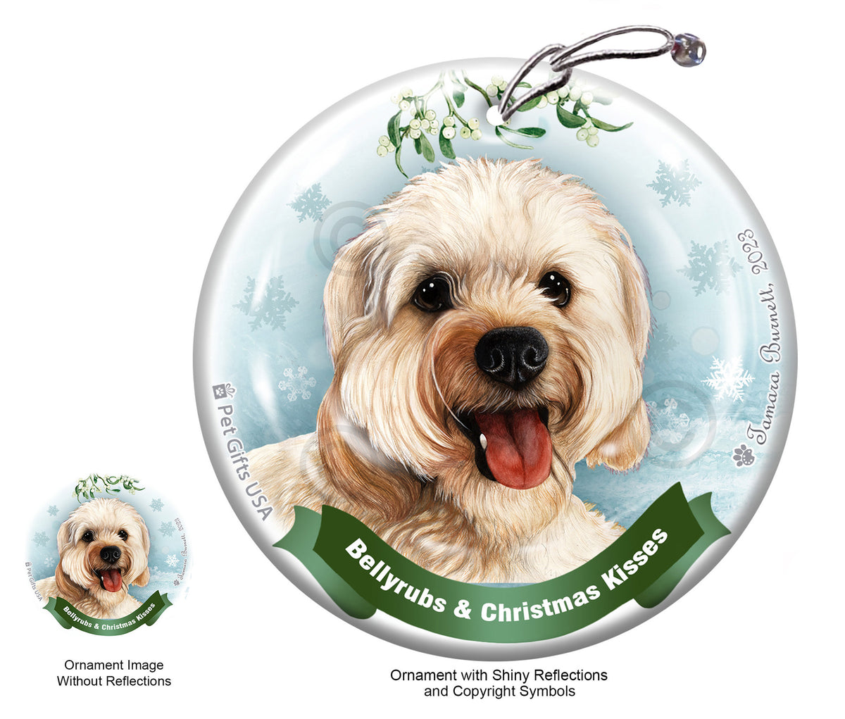 Cavapoo Bellyrubs and Christmas Kisses Ornament