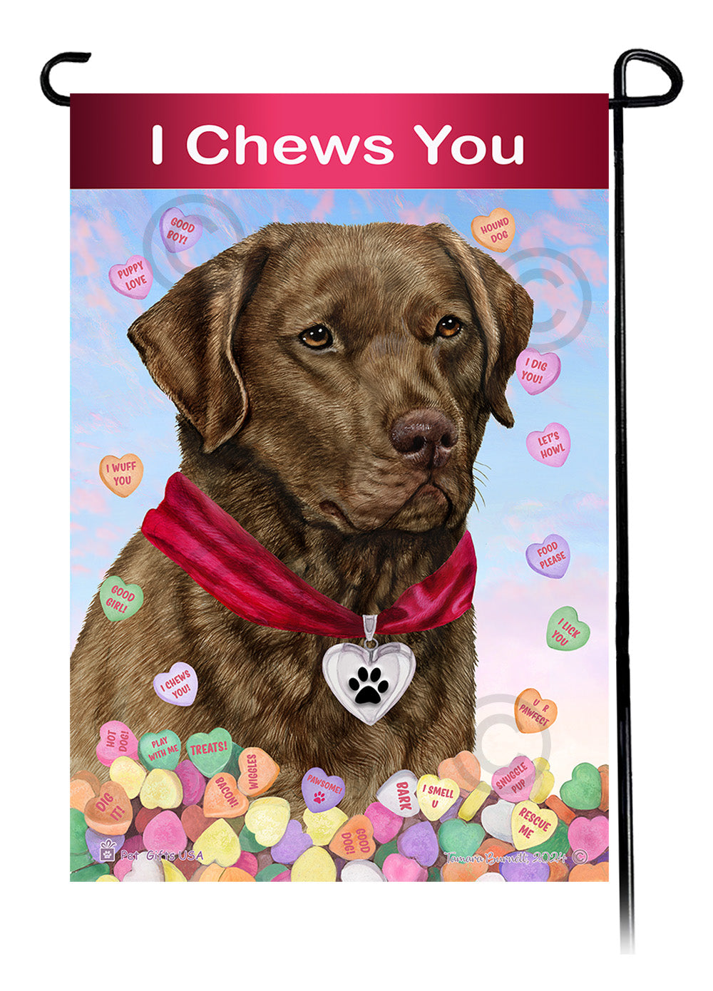 Chesapeake Bay Retriever Valentine Sweetheart Garden Flags