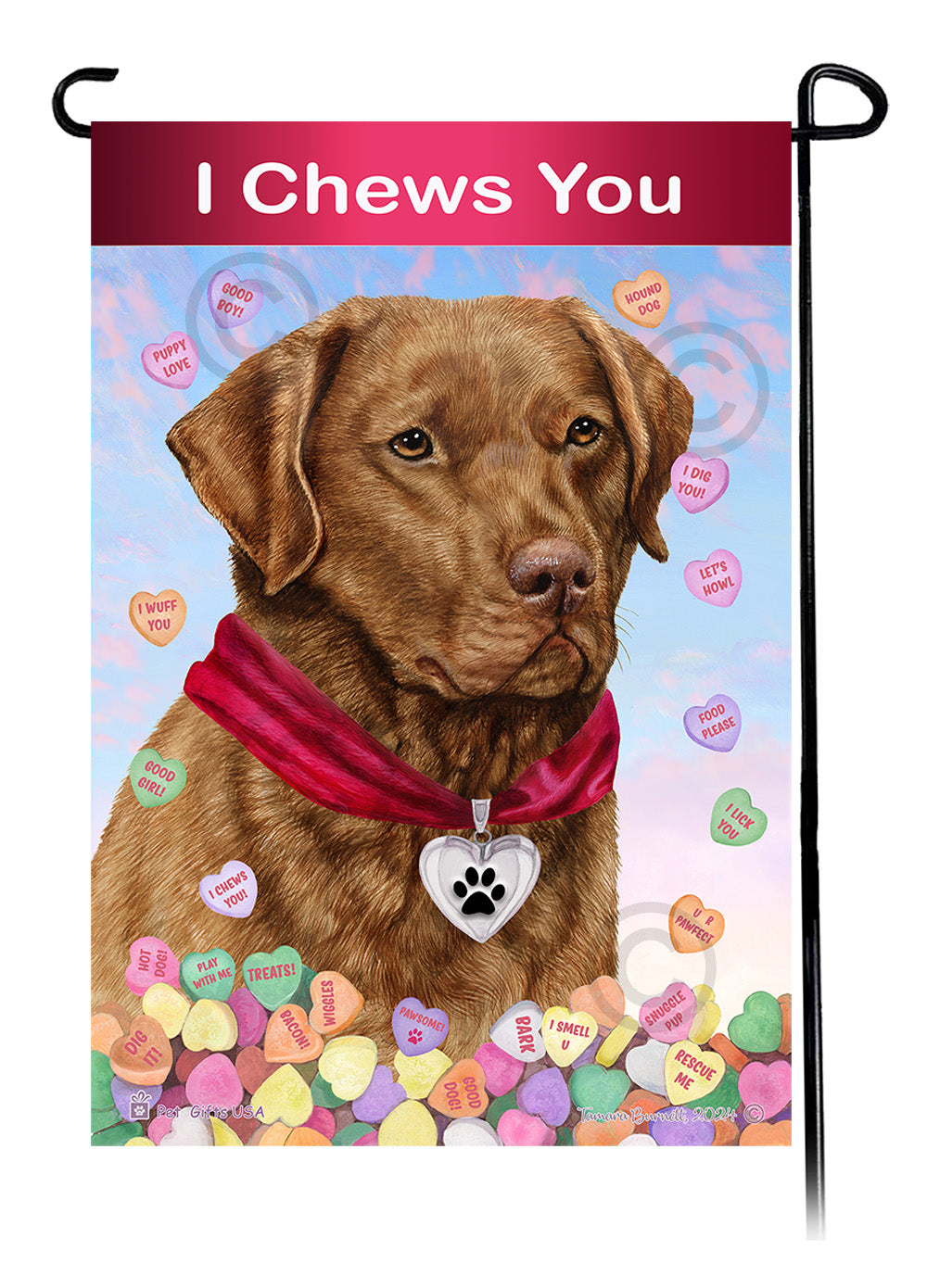 Chesapeake Bay Retriever Valentine Sweetheart - Garden Flag
