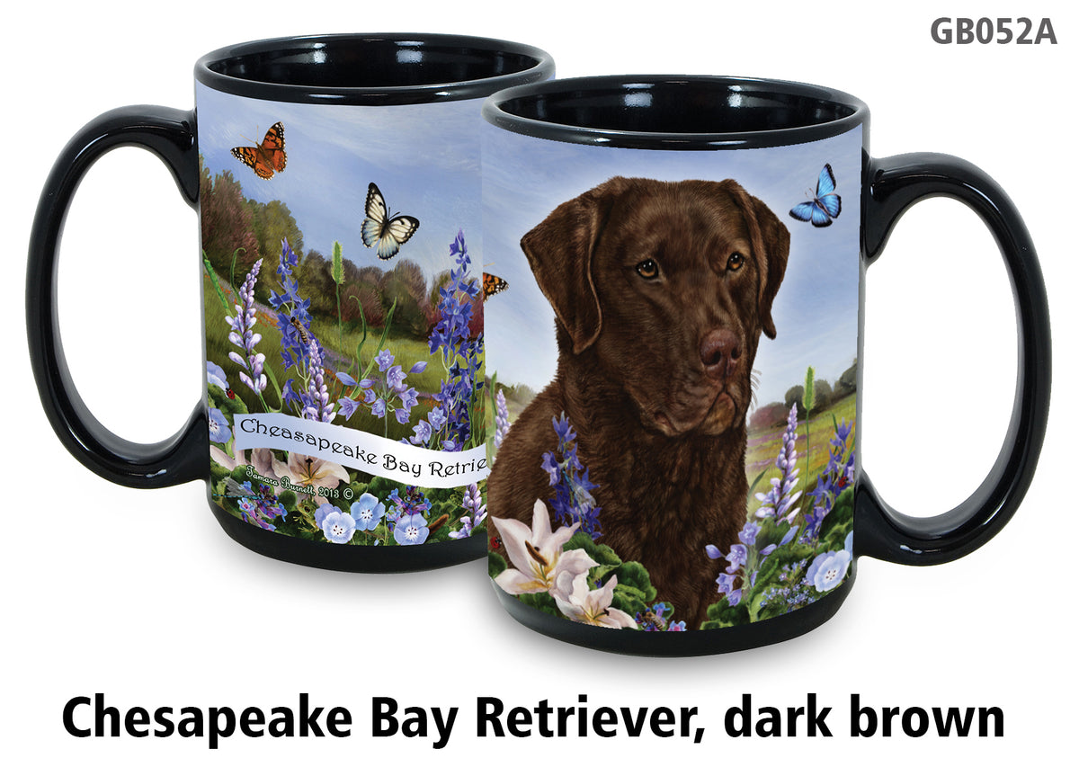 Chesapeake Bay Retriever Dark Brown - Garden Party Fun Mug 15 oz
