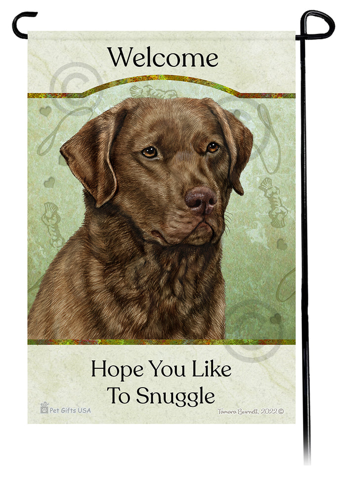 Chesapeake Bay Retriever Hope You Like To Snuggle Garden Flags