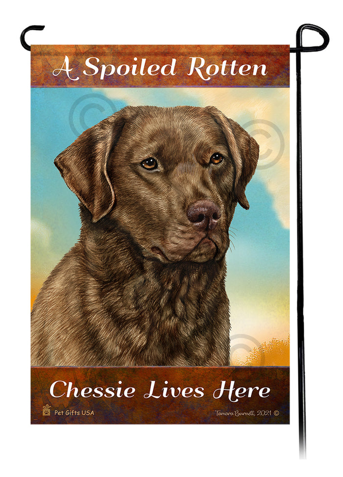 Chesapeake Bay Retriever Spoiled Rotten Garden Flags