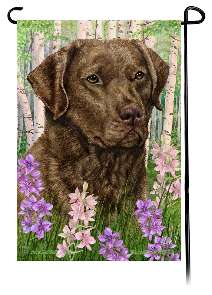 Chesapeake Bay Retriever Spring Flowers Garden Flags