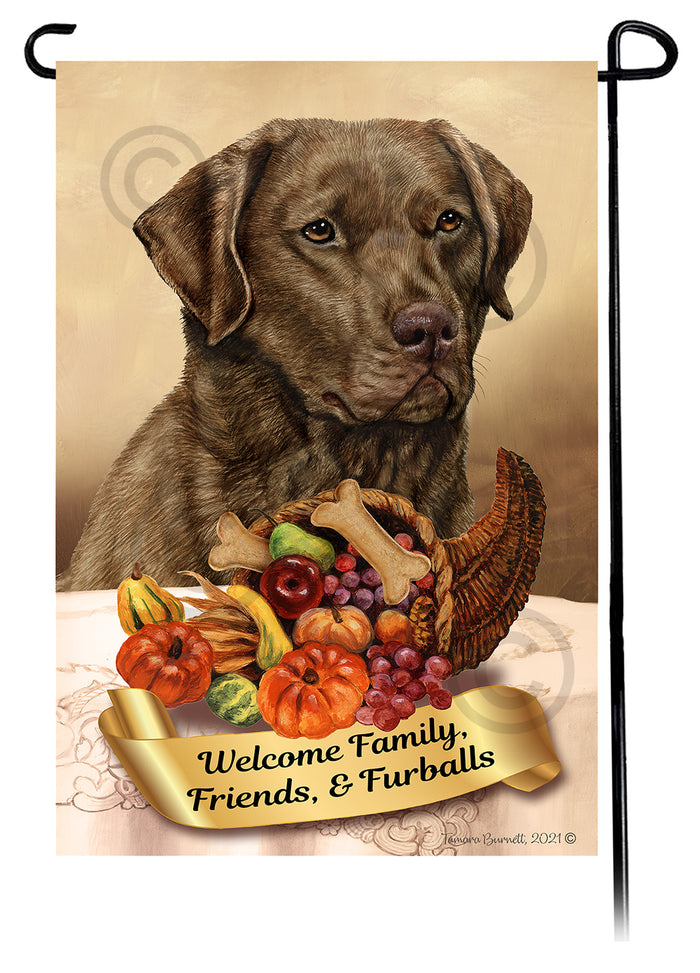 Chesapeake Bay Retriever Thanksgiving Garden Flags