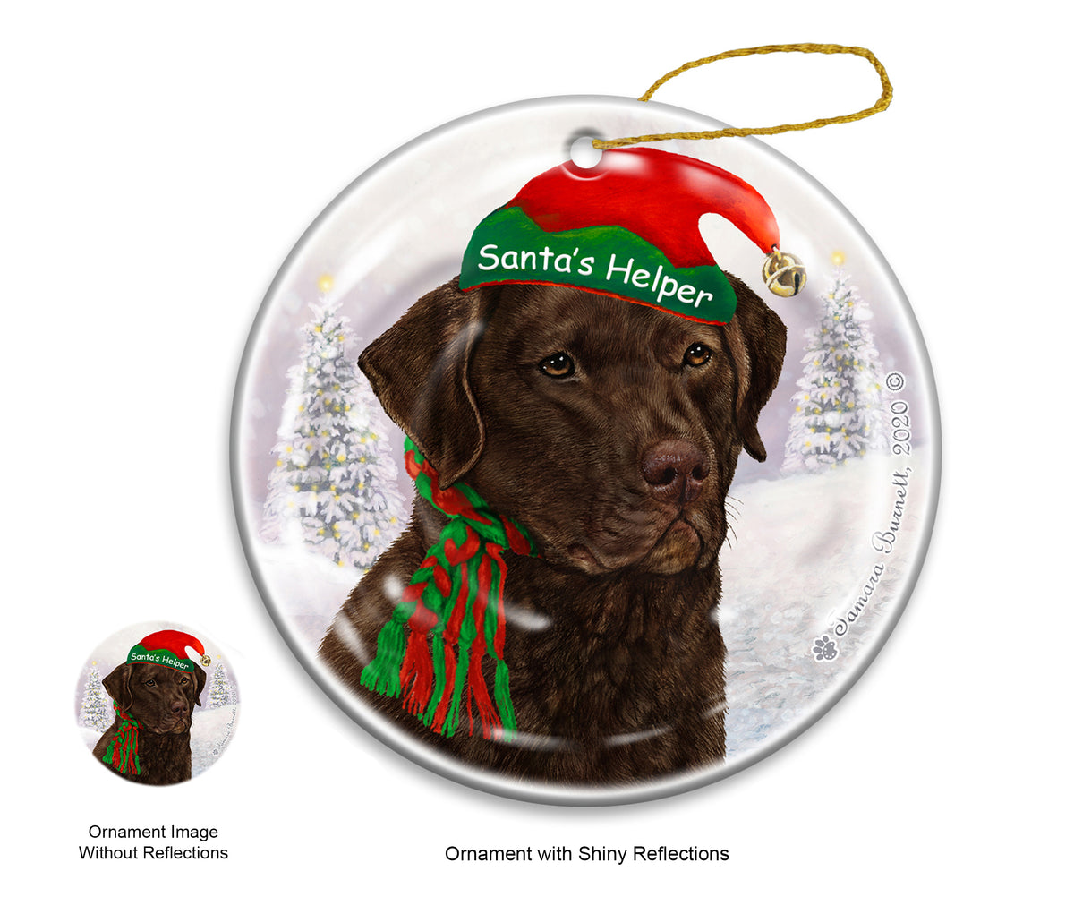 Chesapeake Bay Retriever Dark Brown Ornament