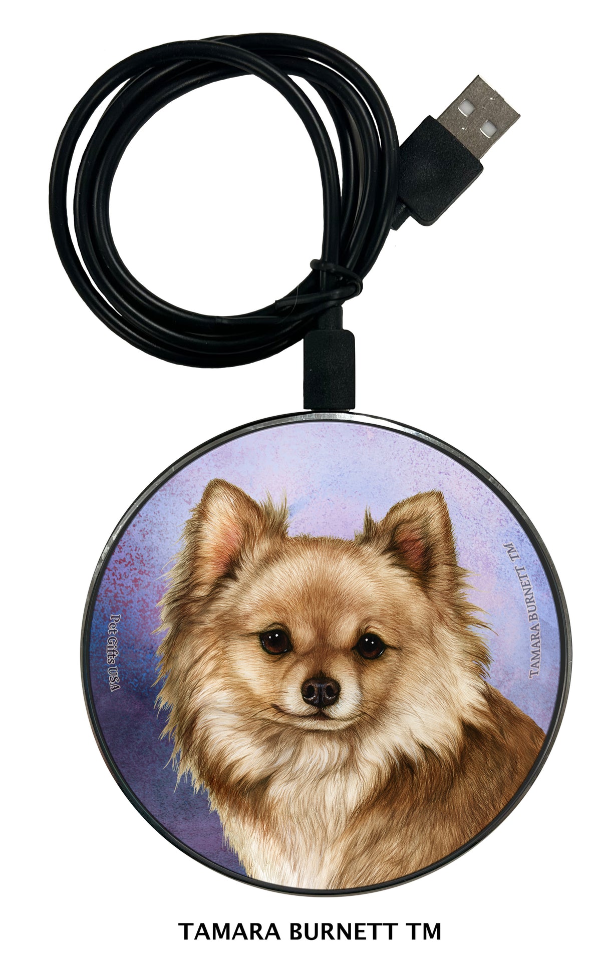 Chihuahua Longhair Fawn Zoomies Wireless Charger