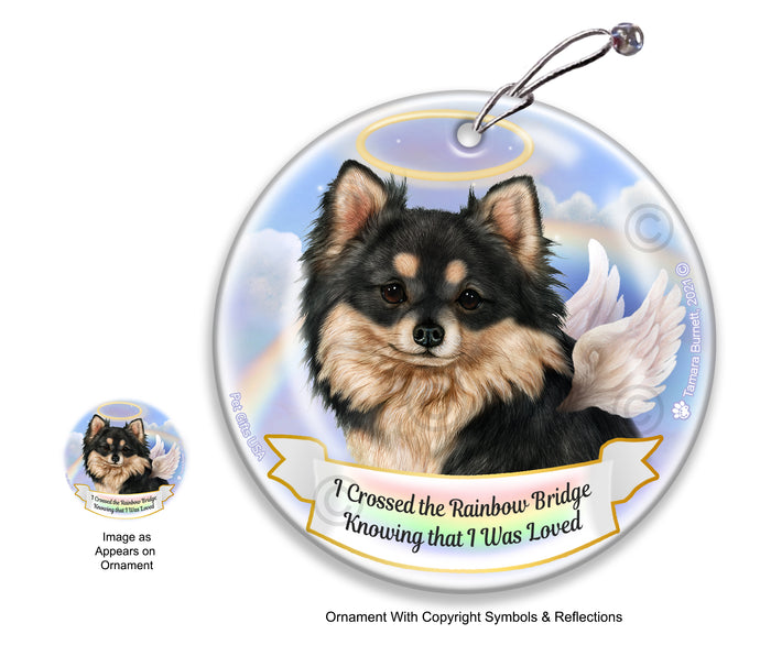 Chihuahua Long Haired Rainbow Bridge Memorial Ornament