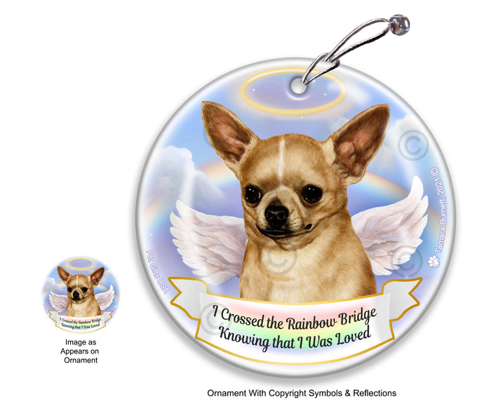Chihuahua Short Haired Rainbow Bridge Memorial Ornament