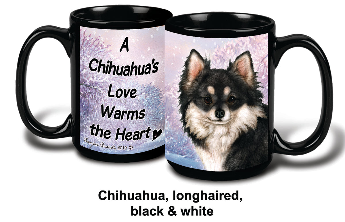 Chihuahua Lh Black/White Winter Mug 15 oz