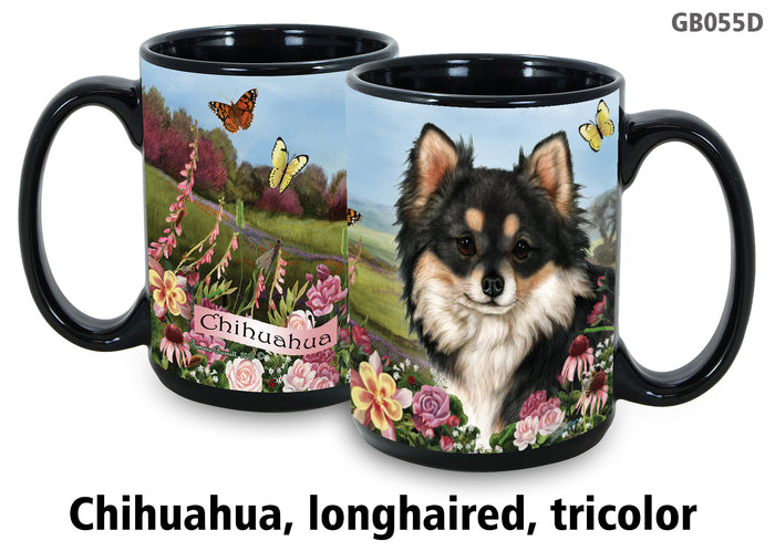 Chihuahua Long-Haired Fawn - Garden Party Fun Mug 15 oz