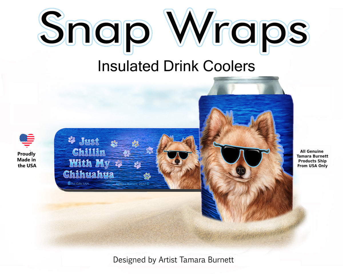 Chihuahua Long Hair Red Snap Wrap Cozy