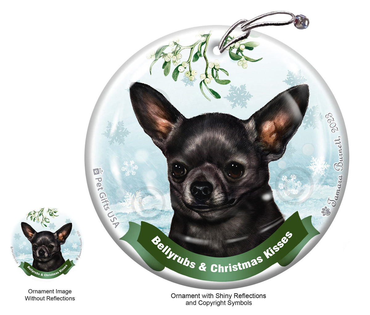 Chihuahua Short Hair Black Ornament