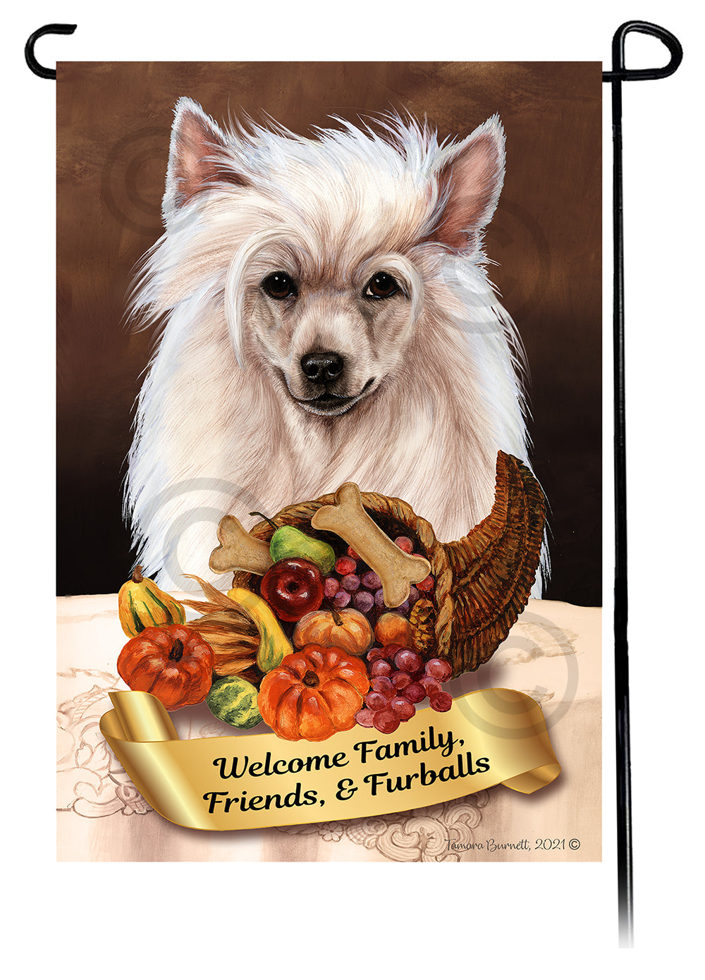 Chinese Crested Thanksgiving - Garden Flag