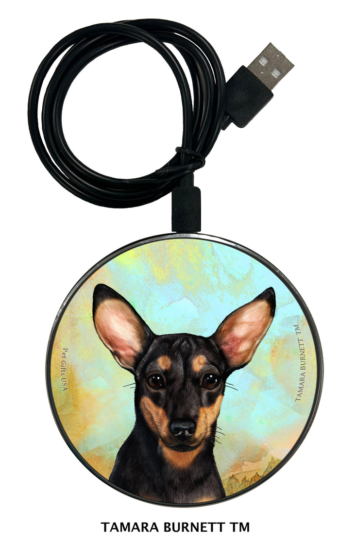 Chiweenie Black and Tan Zoomies Wireless Charger
