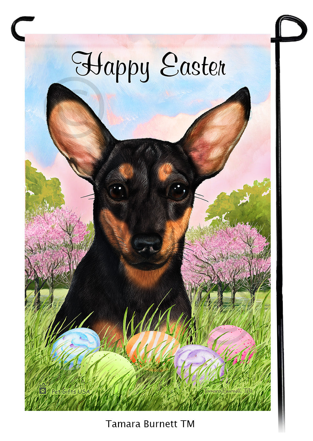 Chiweenie Happy Easter Garden Flags
