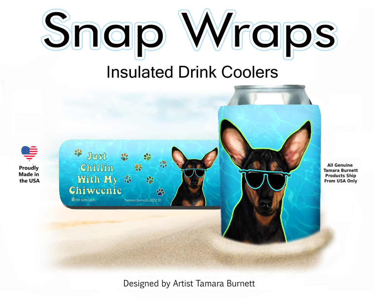 Chiweenie Black and Tan Snap Wrap Cozy