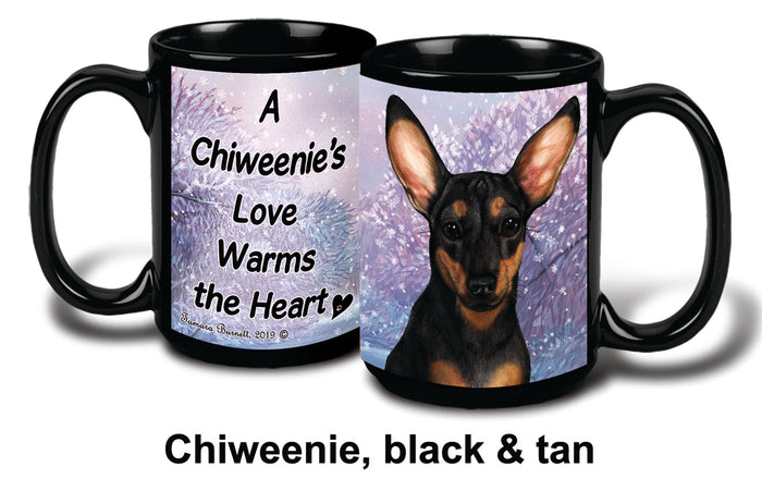 Chiweenie Black/Tan Winter Mug 15 oz