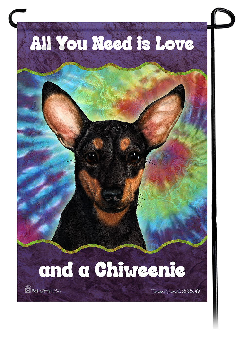 Chiweenie All You Need Is Love Garden Flags