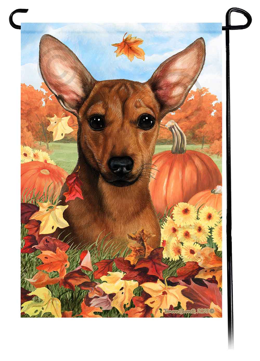 Chiweenie Falling Leaves - Garden Flag