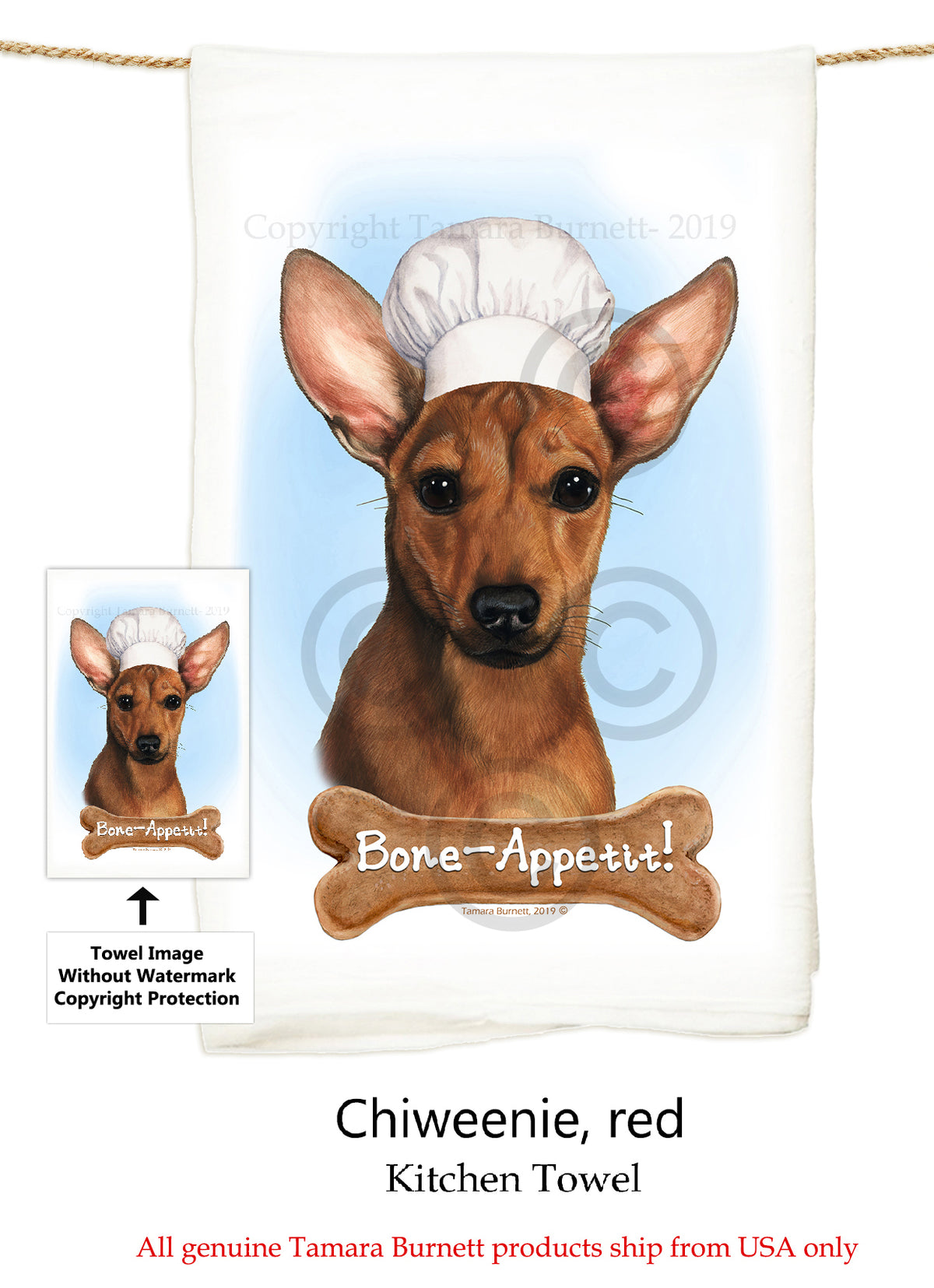 Chiweenie Flour Sack Towel