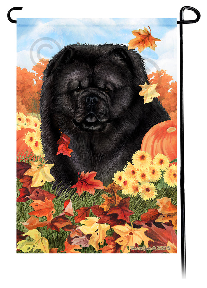 Chow Chow Falling Leaves Garden Flags
