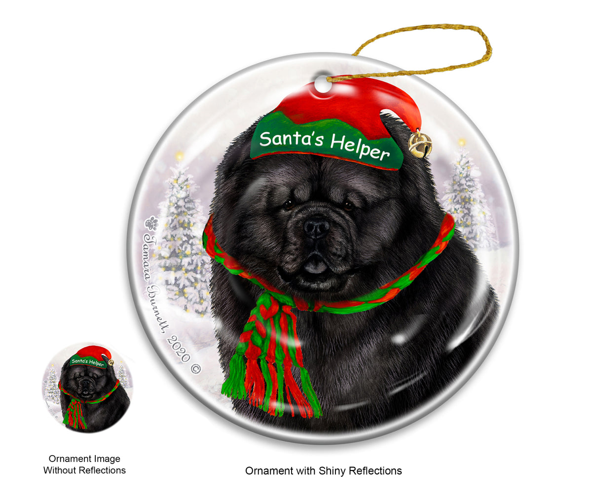 Chow Chow - Santa's Helper Ornament
