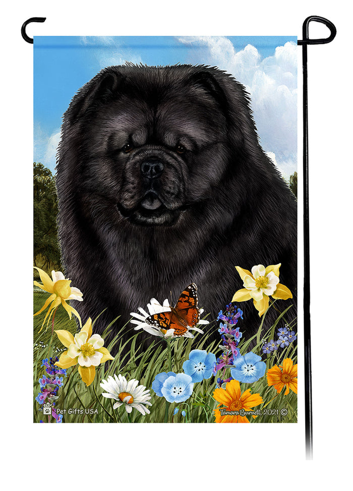 Chow Chow Summer Flowers Garden Flags