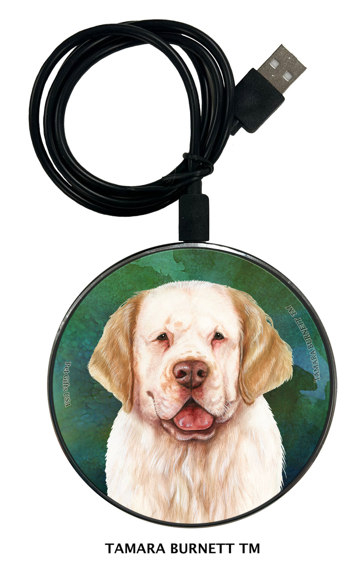 Clumber Spaniel Lemon and White Zoomies Wireless Charger