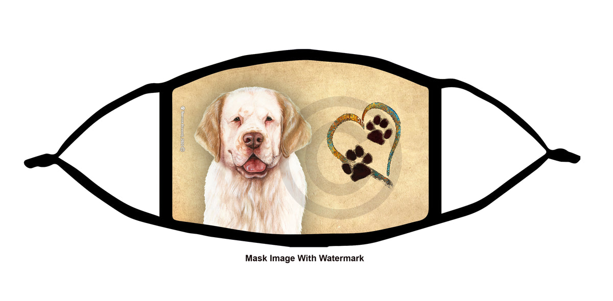 Clumber Spaniel (Lemon and White) Face Mask