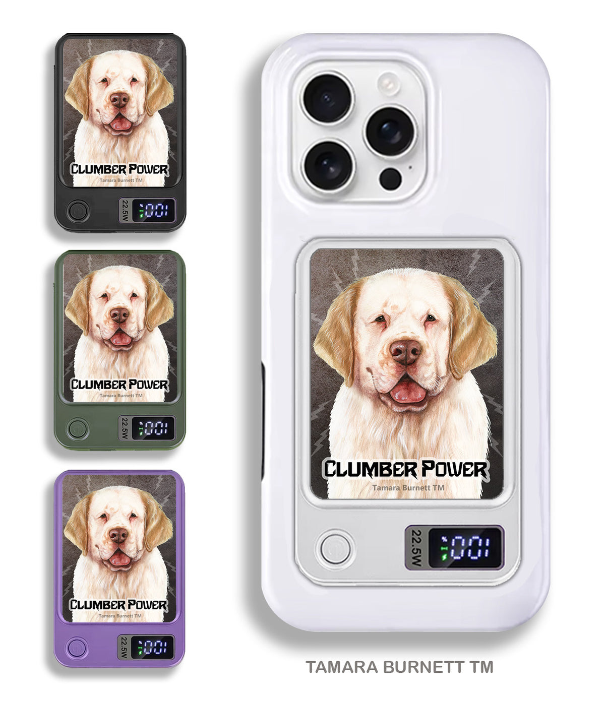 Clumber Spaniel Lemon and White Phone Bank Wireless Charger