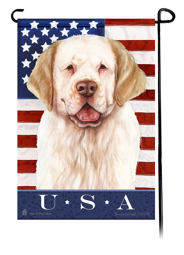 Clumber Spaniel True Blue Garden Flags