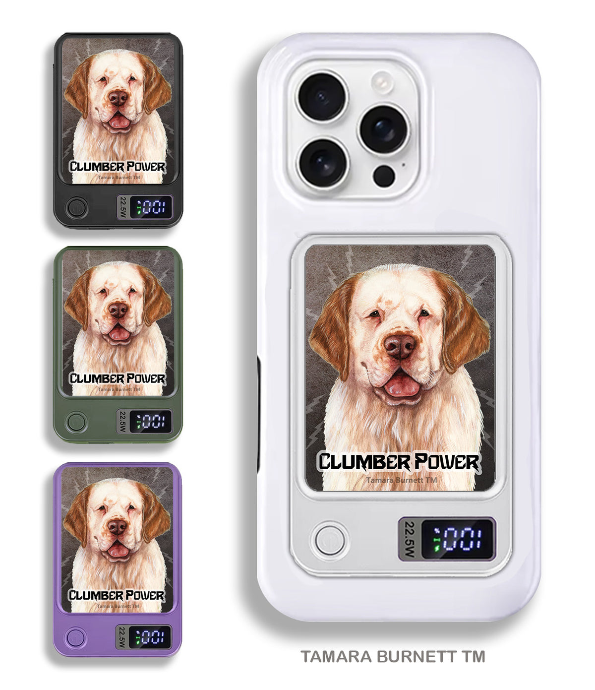 Clumber Spaniel Orange and White Phone Bank Wireless Charger