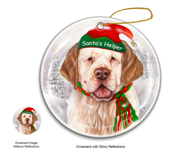 Clumber Spaniel - Santa's Helper Ornament