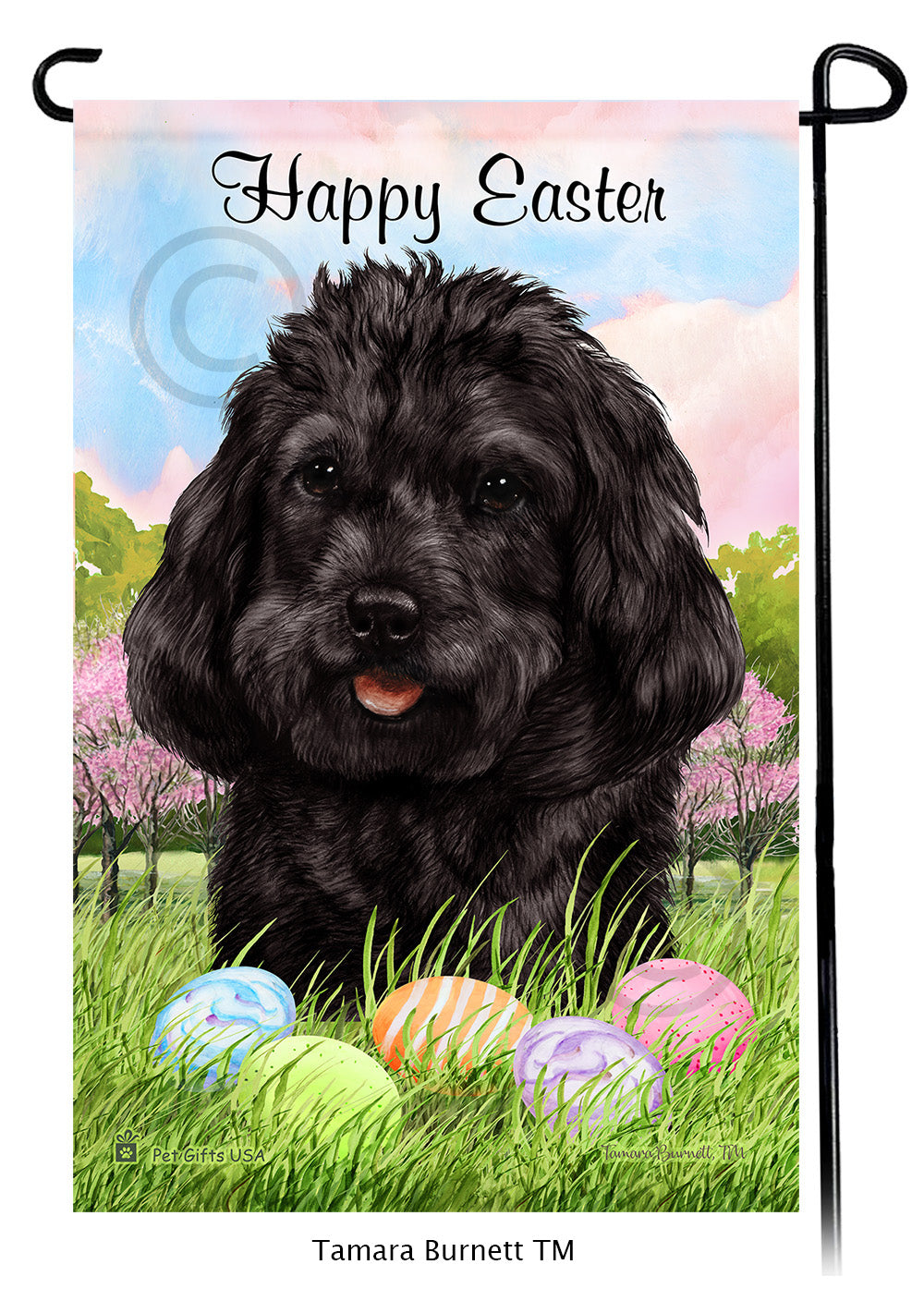 Cockapoo Happy Easter Garden Flags
