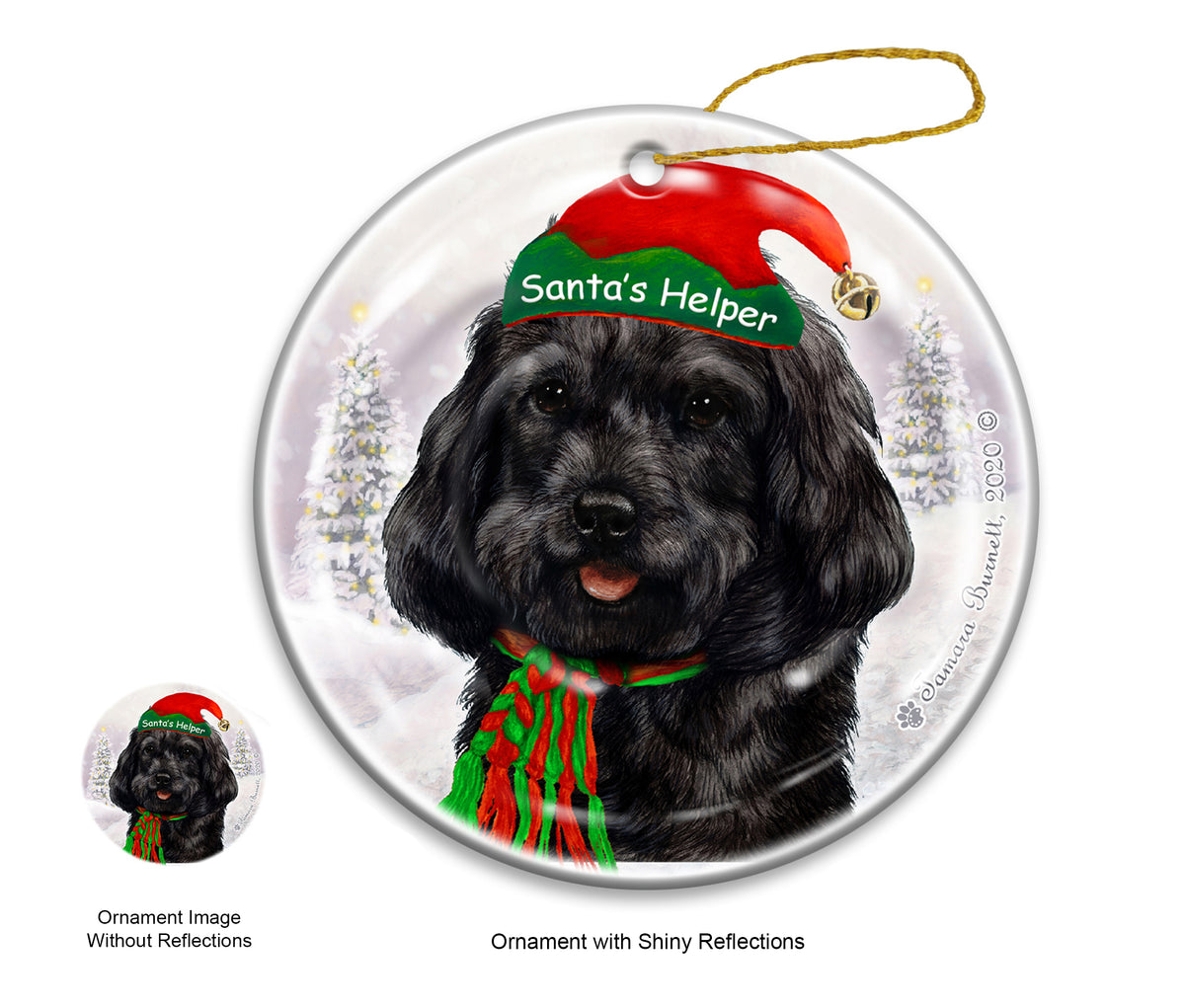 Cockapoo - Santa's Helper Ornament