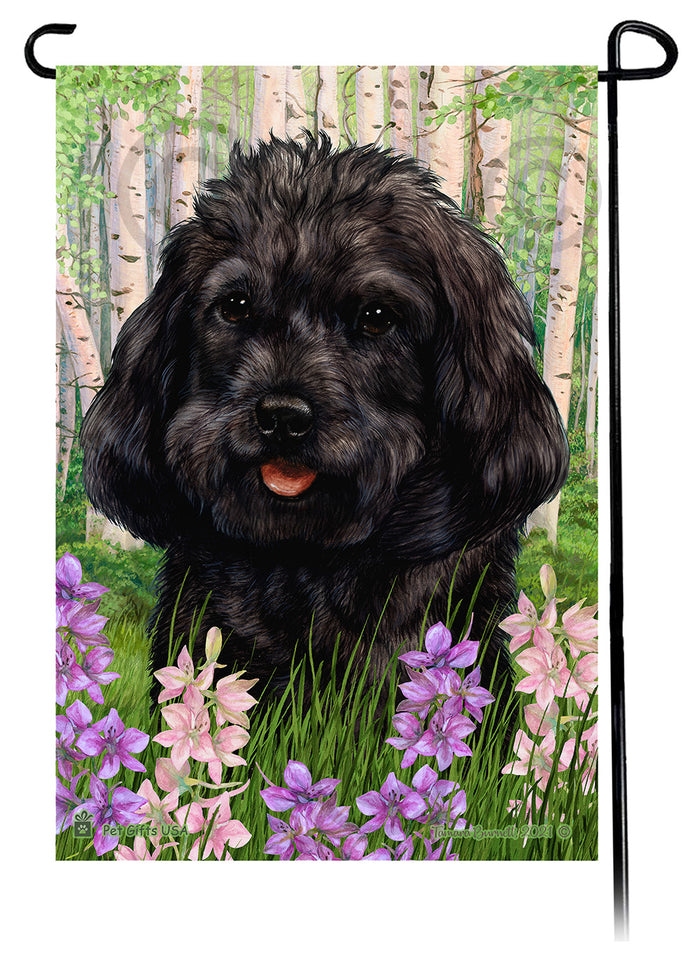 Cockapoo Spring Flowers Garden Flags