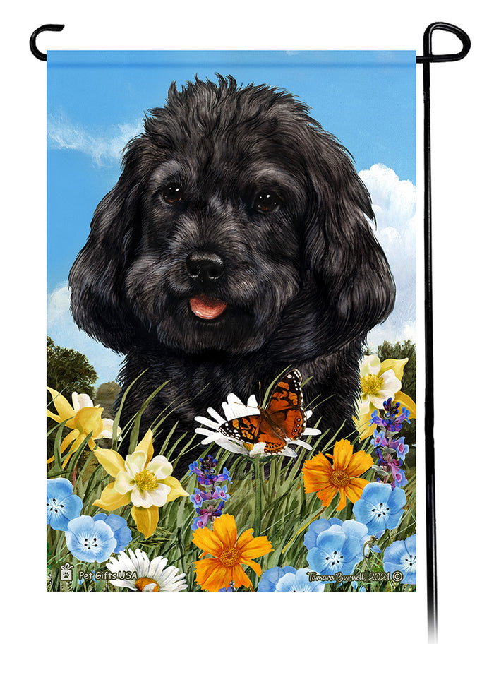 Cockapoo Summer Flowers Garden Flags